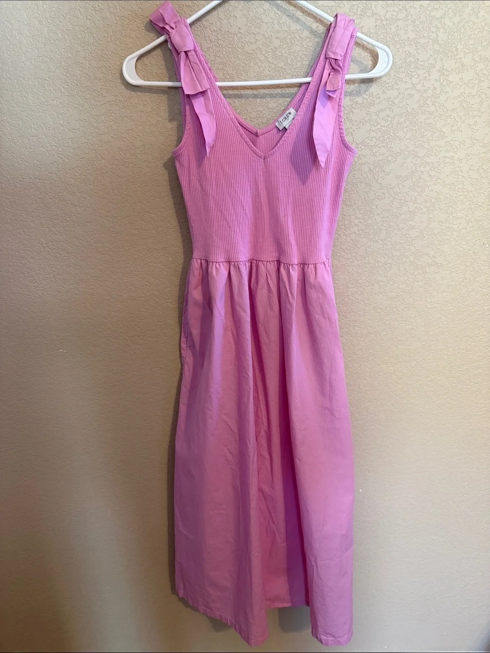 J.Crew Factory Pink Tie-Shoulder Maxi Dress – Size XS bubblegum pink - Picture 2 of 8